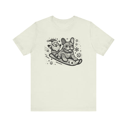 Frenchie Sledding with Santa - WhimsyInkWear