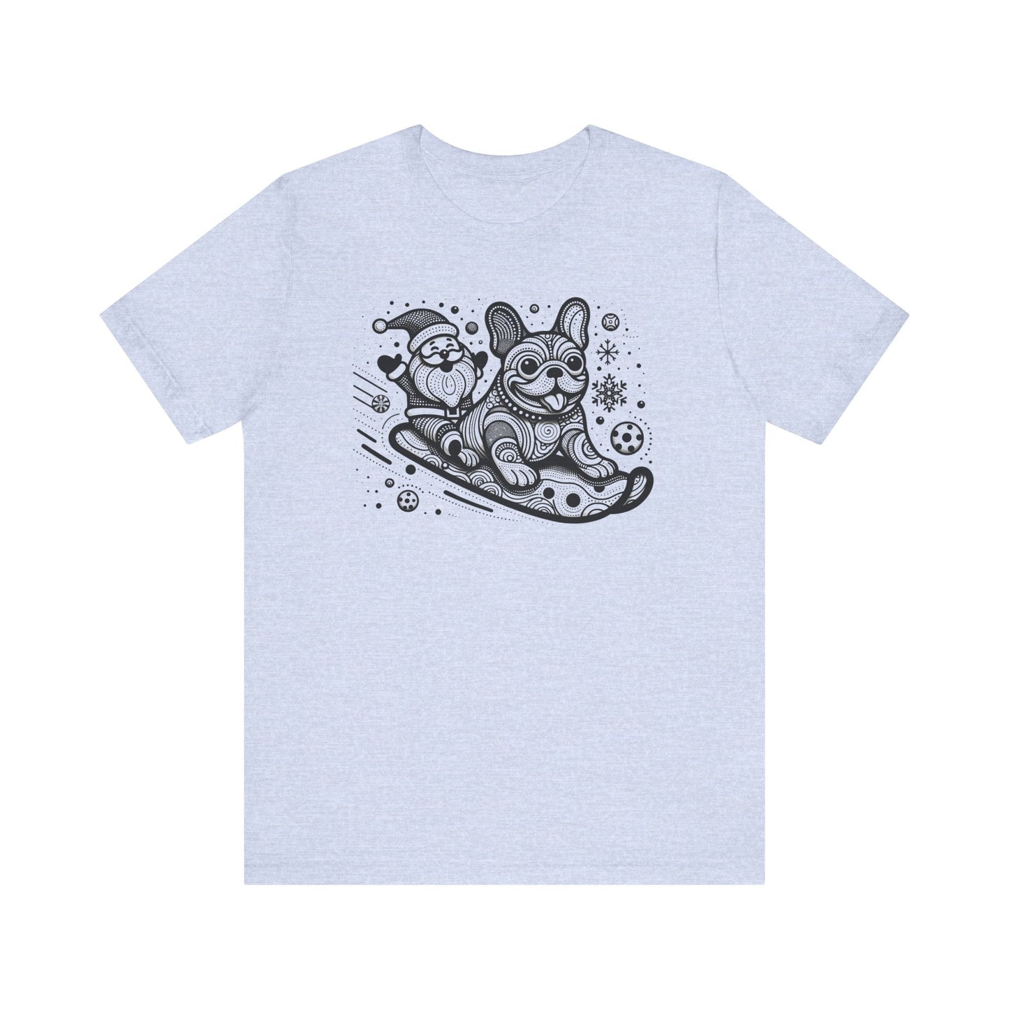 Frenchie Sledding with Santa - WhimsyInkWear