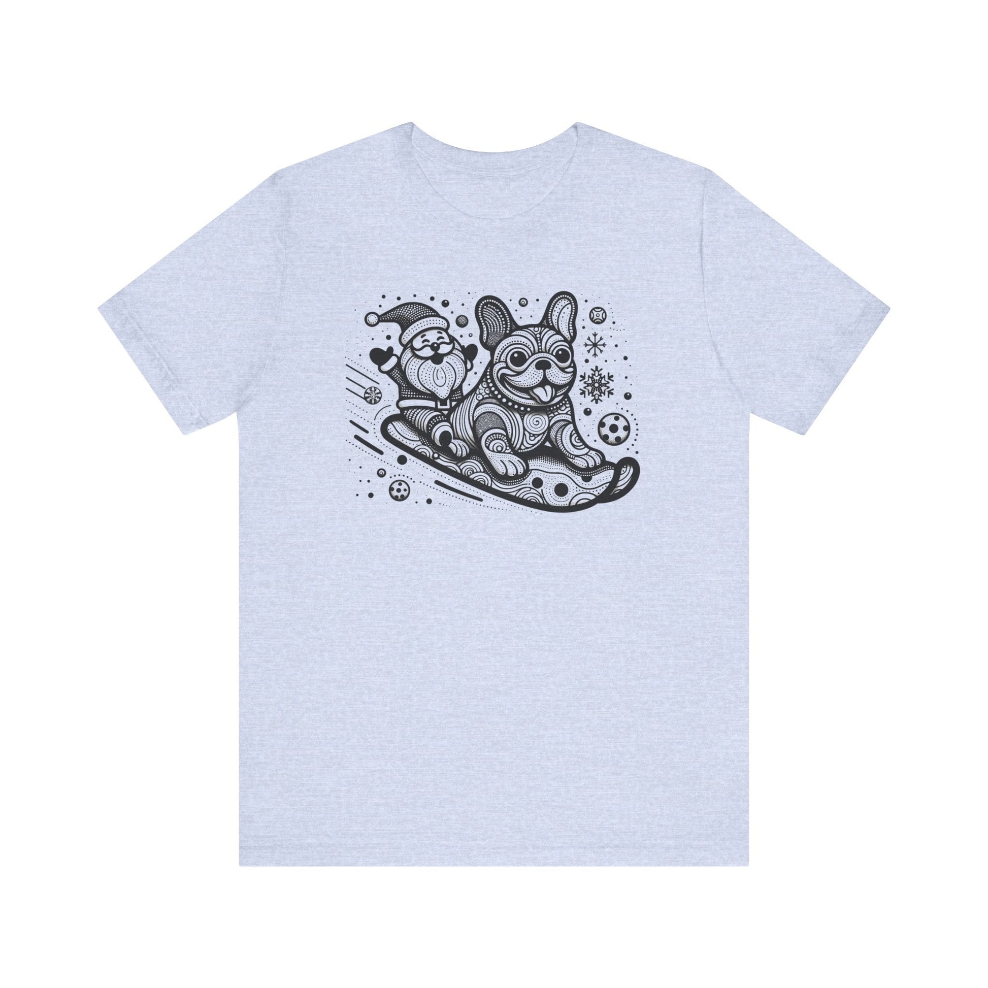 Frenchie Sledding with Santa - WhimsyInkWear