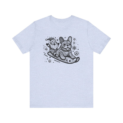 Frenchie Sledding with Santa - WhimsyInkWear