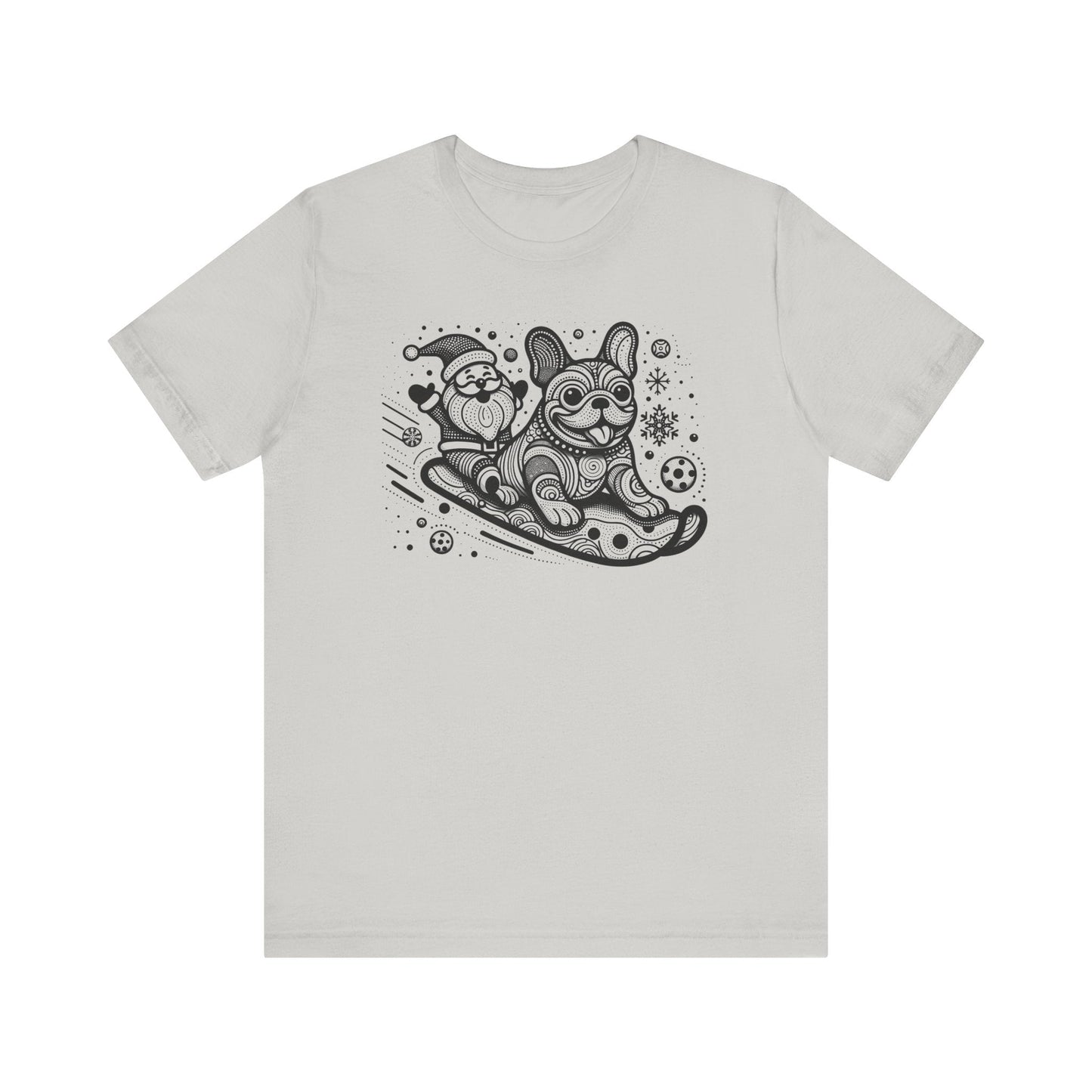 Frenchie Sledding with Santa - WhimsyInkWear