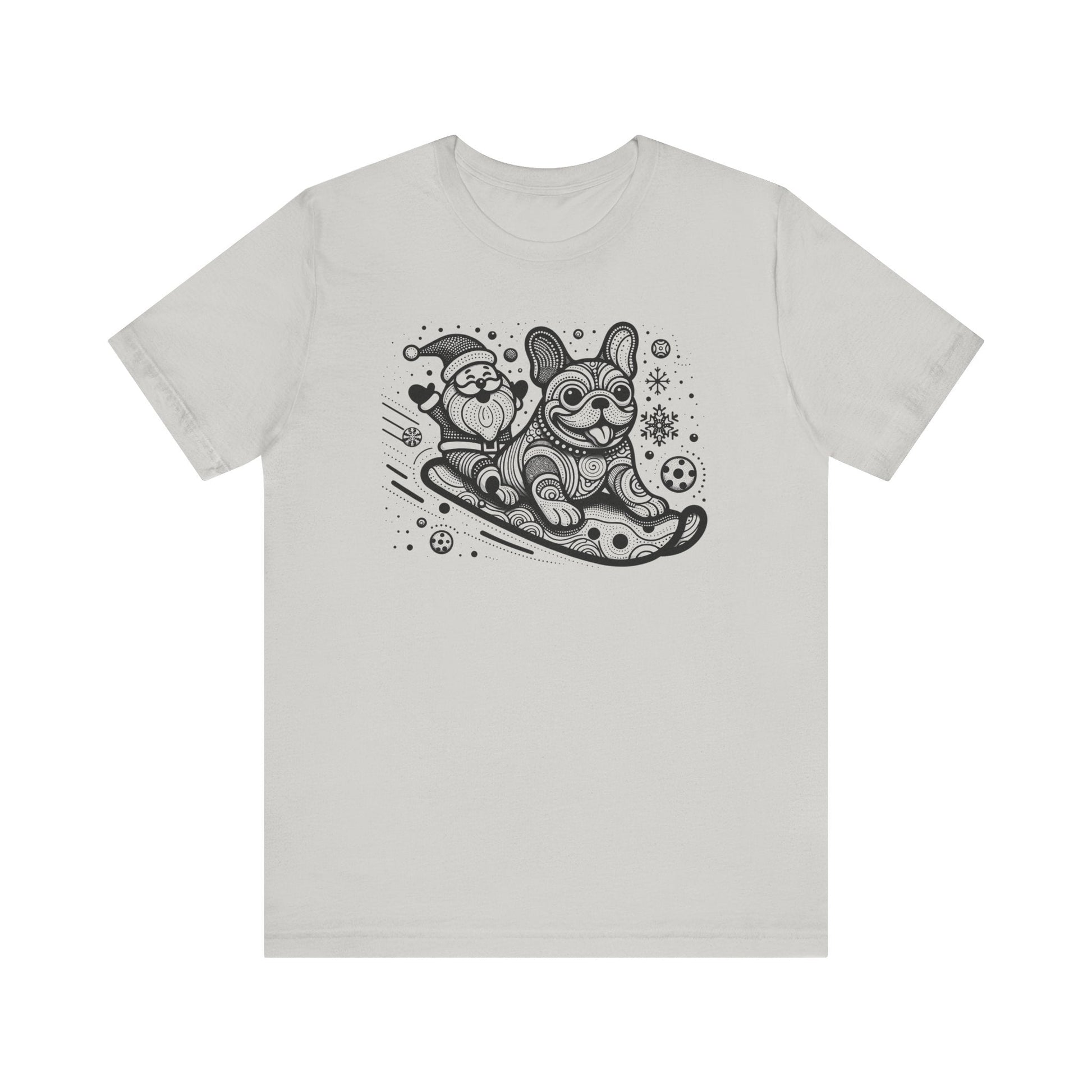 Frenchie Sledding with Santa - WhimsyInkWear