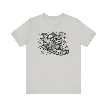 Frenchie Sledding with Santa - WhimsyInkWear