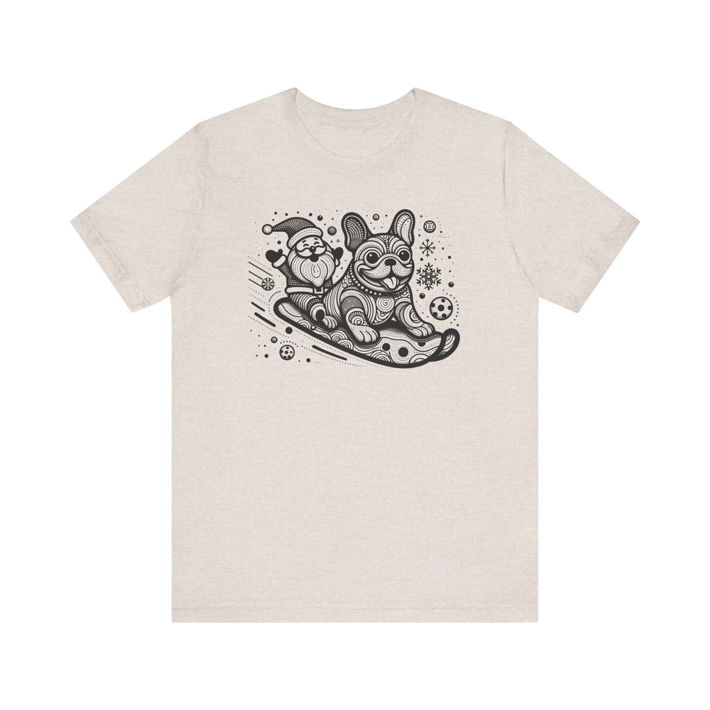 Frenchie Sledding with Santa - WhimsyInkWear