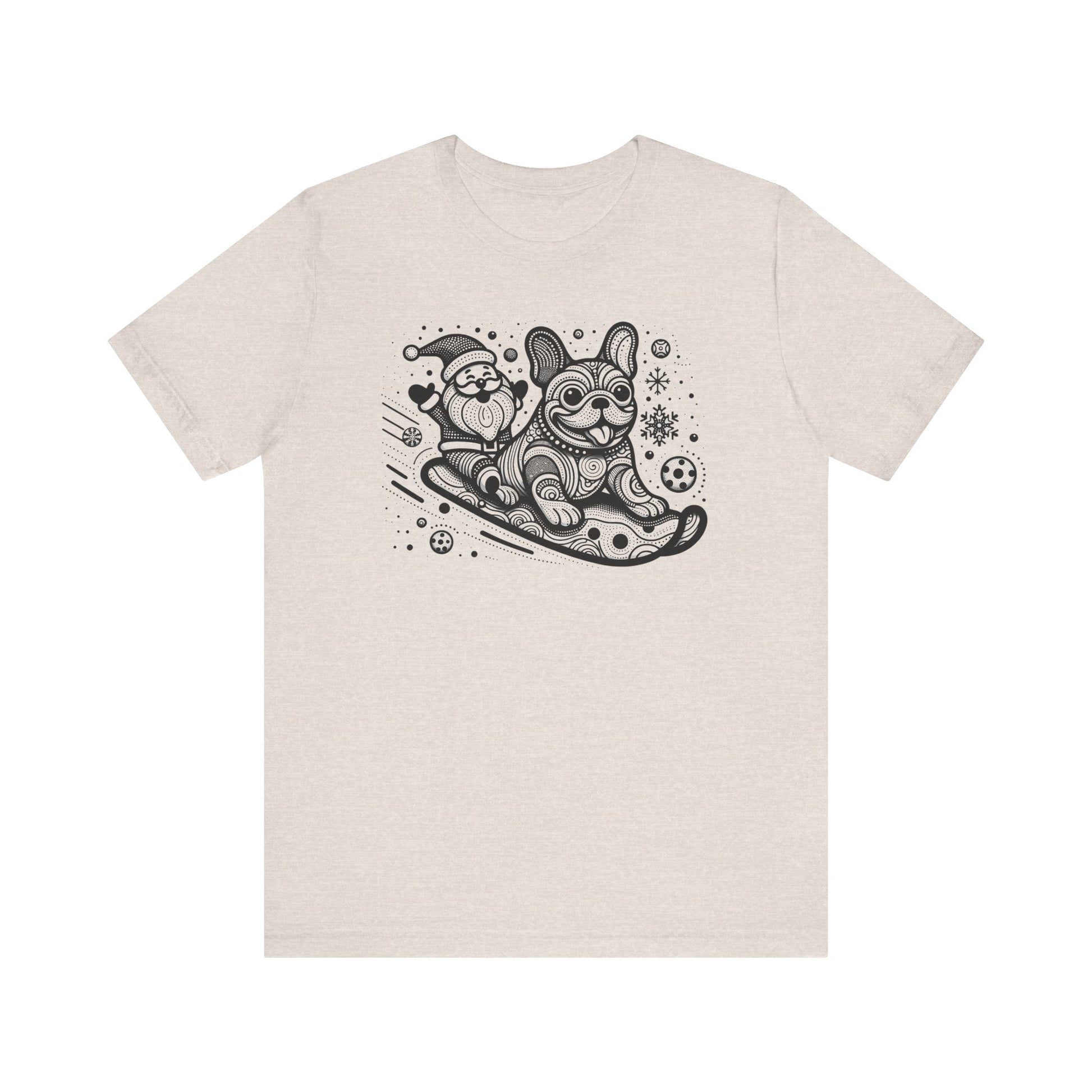 Frenchie Sledding with Santa - WhimsyInkWear