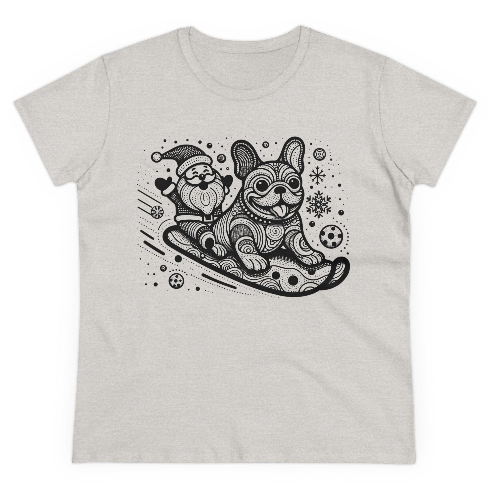 Frenchie Sledding with Santa - WhimsyInkWear