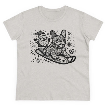 Frenchie Sledding with Santa - WhimsyInkWear