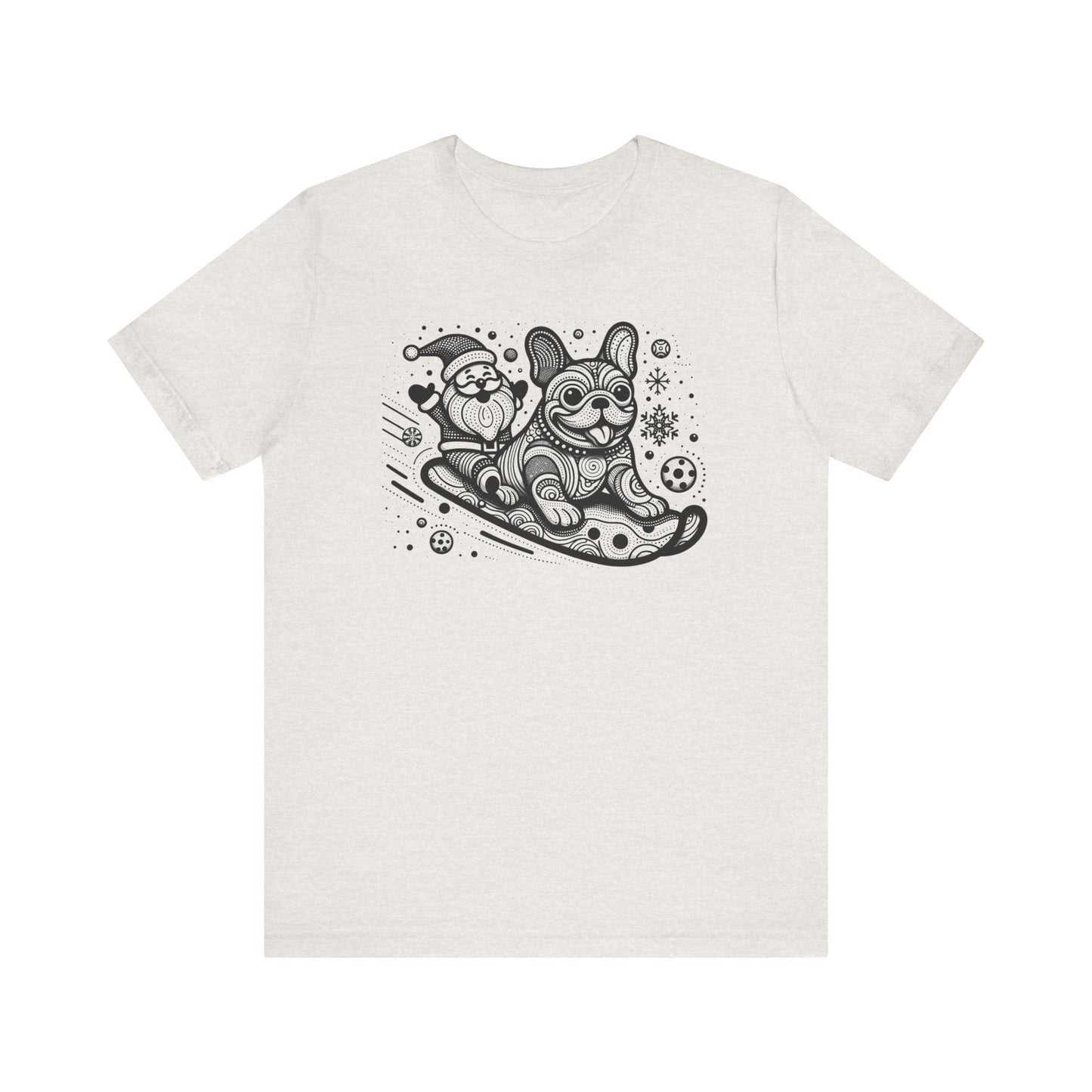 Frenchie Sledding with Santa - WhimsyInkWear