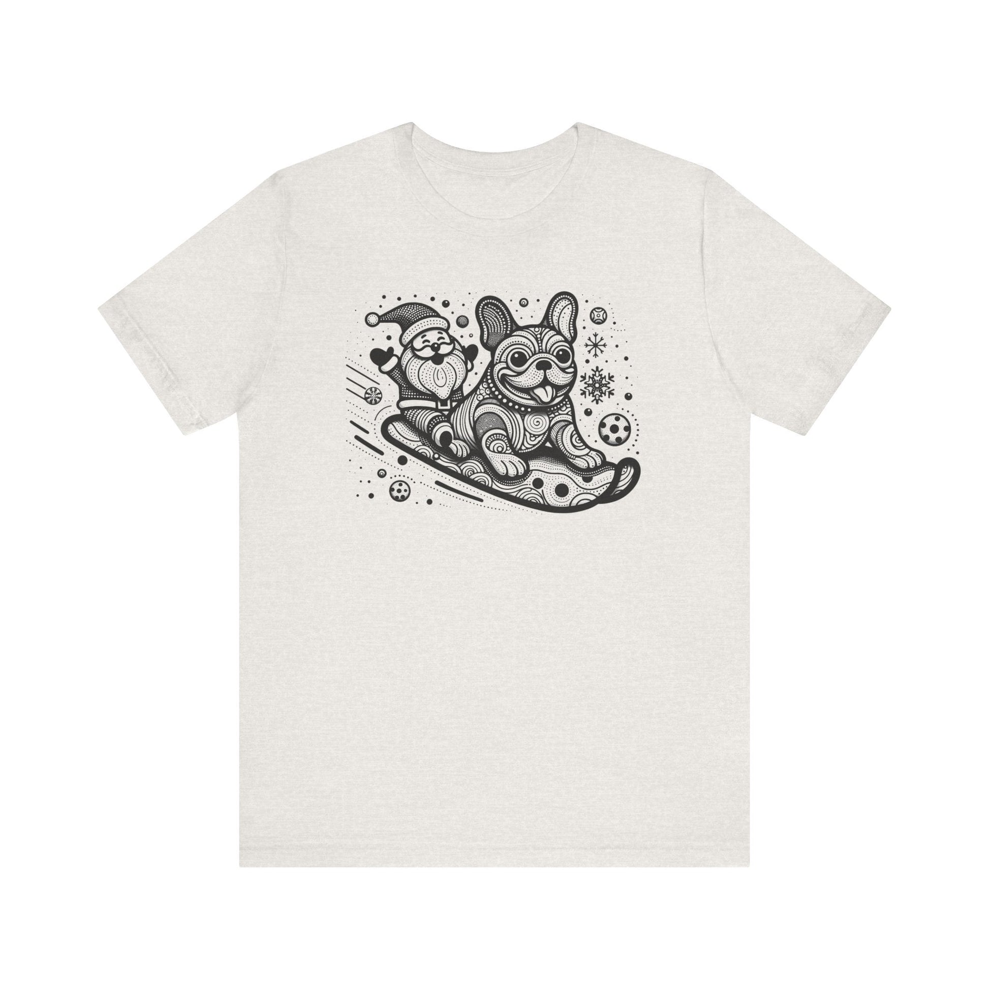 Frenchie Sledding with Santa - WhimsyInkWear