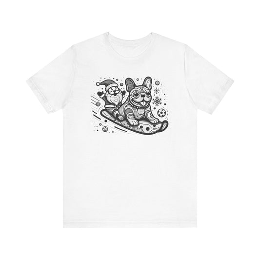 Frenchie Sledding with Santa - WhimsyInkWear