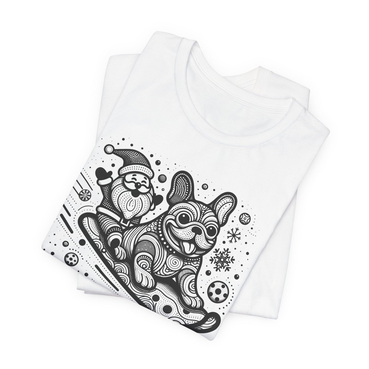 Frenchie Sledding with Santa - WhimsyInkWear