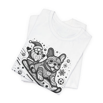 Frenchie Sledding with Santa - WhimsyInkWear