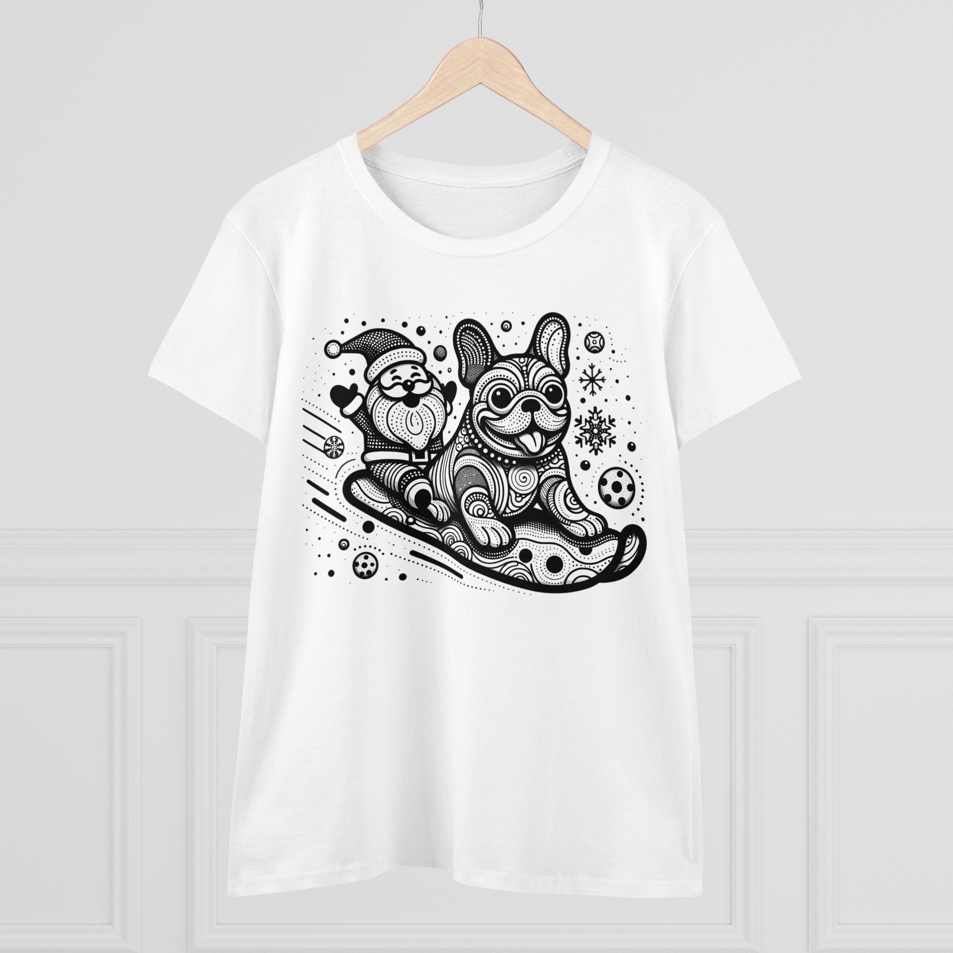 Frenchie Sledding with Santa - WhimsyInkWear