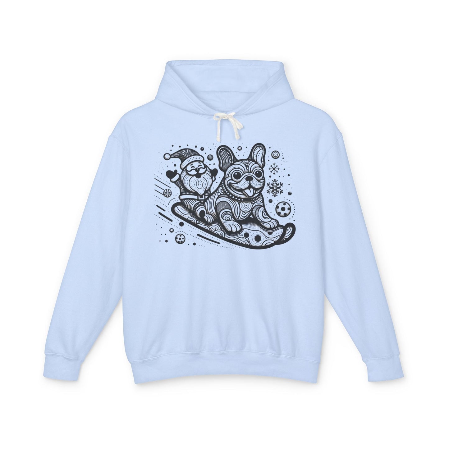 Frenchie Sledding with Santa - WhimsyInkWear