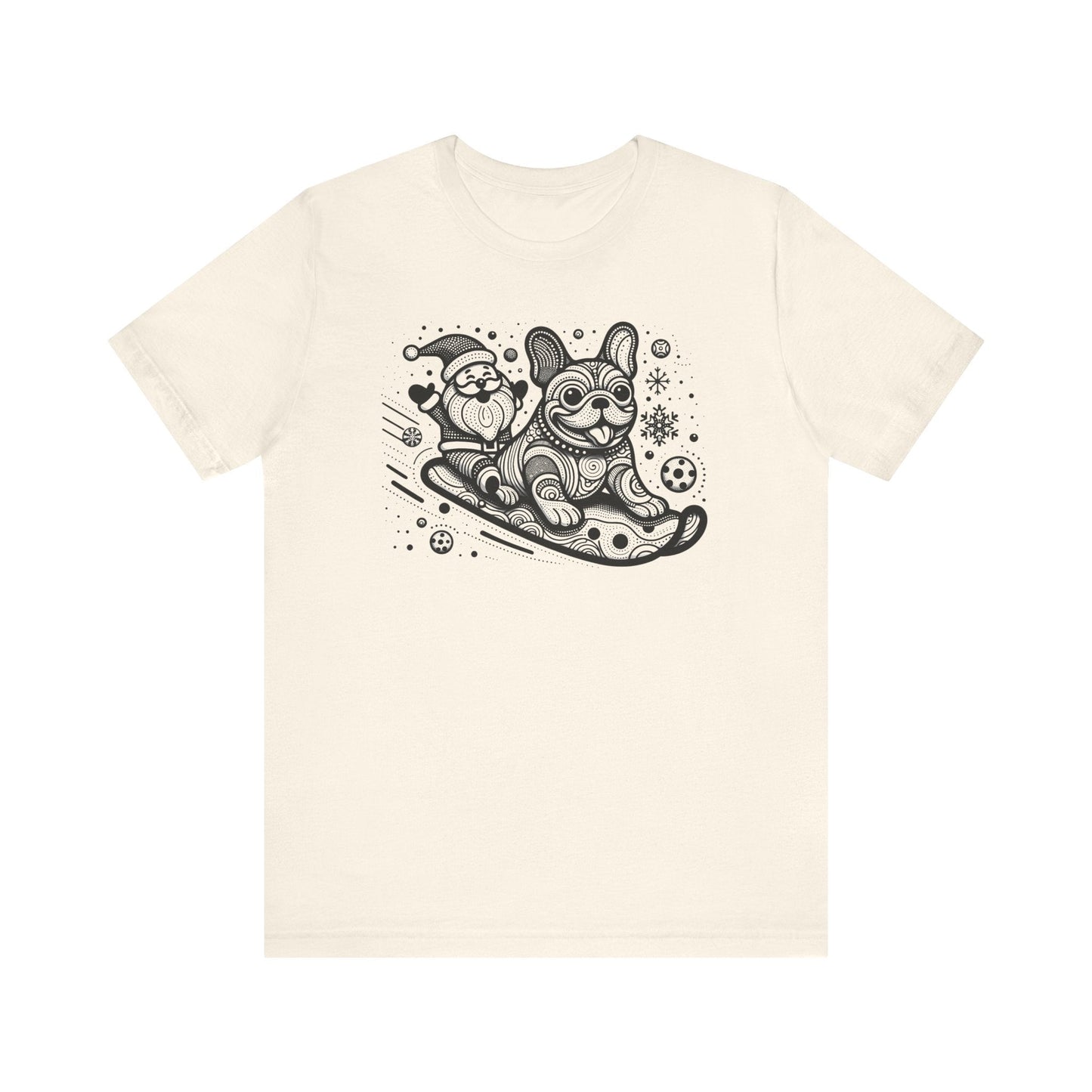 Frenchie Sledding with Santa - WhimsyInkWear