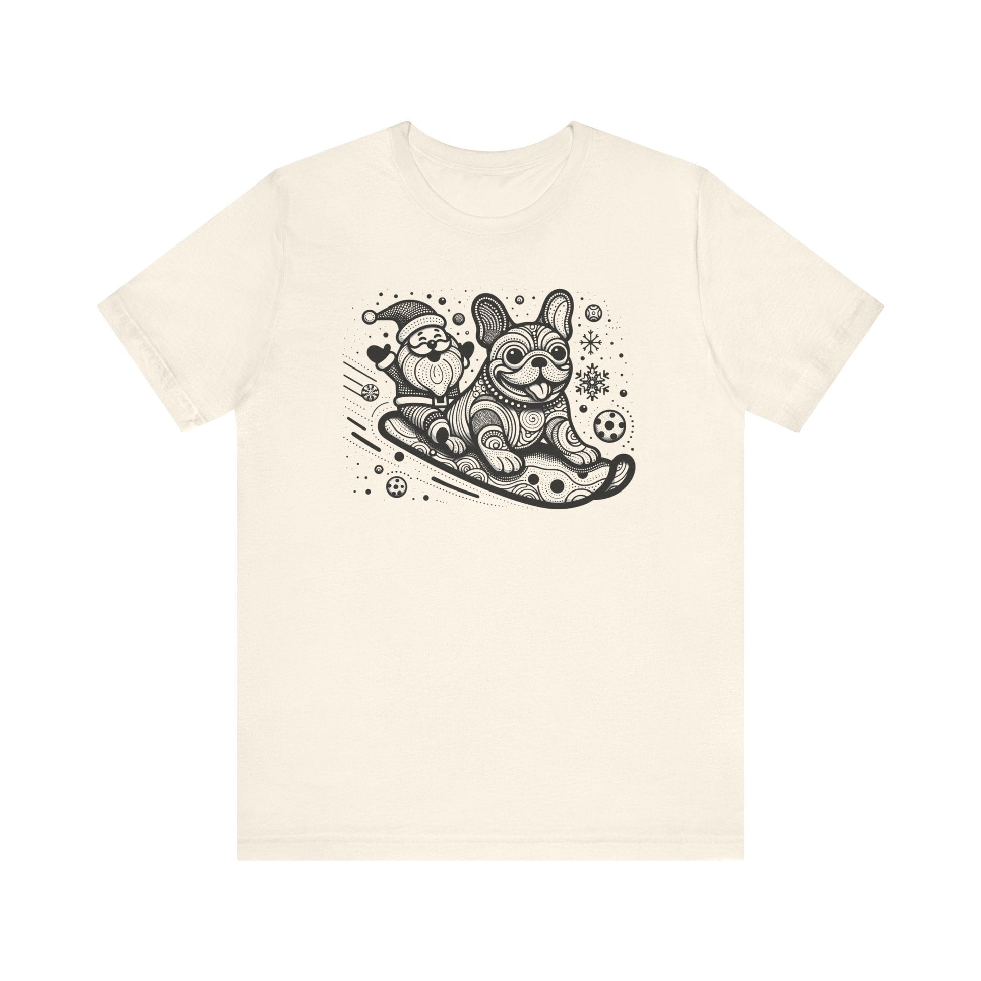Frenchie Sledding with Santa - WhimsyInkWear