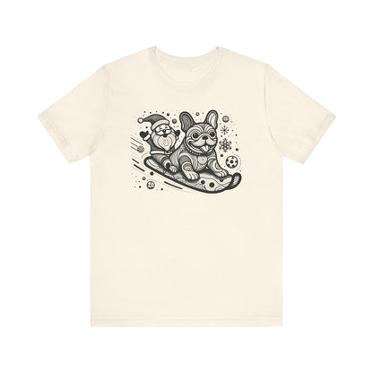 Frenchie Sledding with Santa - WhimsyInkWear