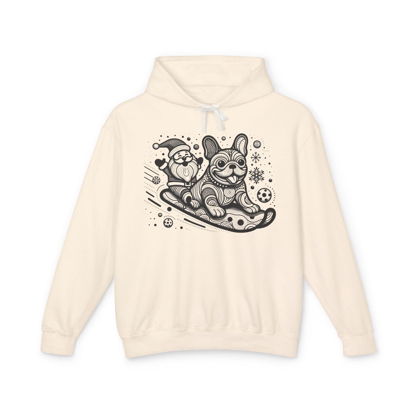 Frenchie Sledding with Santa - WhimsyInkWear