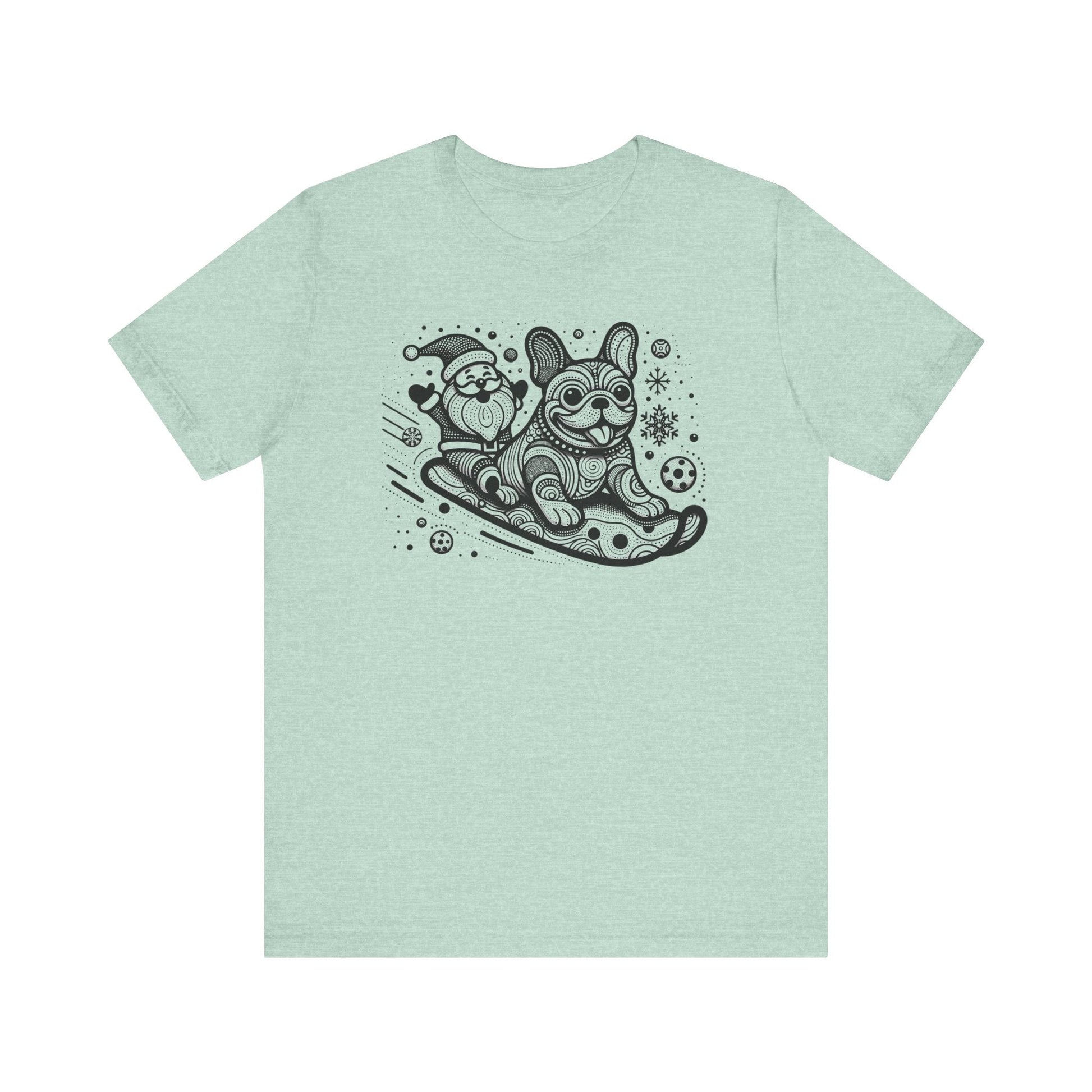 Frenchie Sledding with Santa - WhimsyInkWear