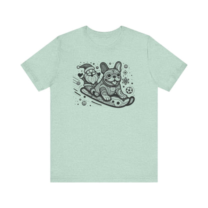 Frenchie Sledding with Santa - WhimsyInkWear