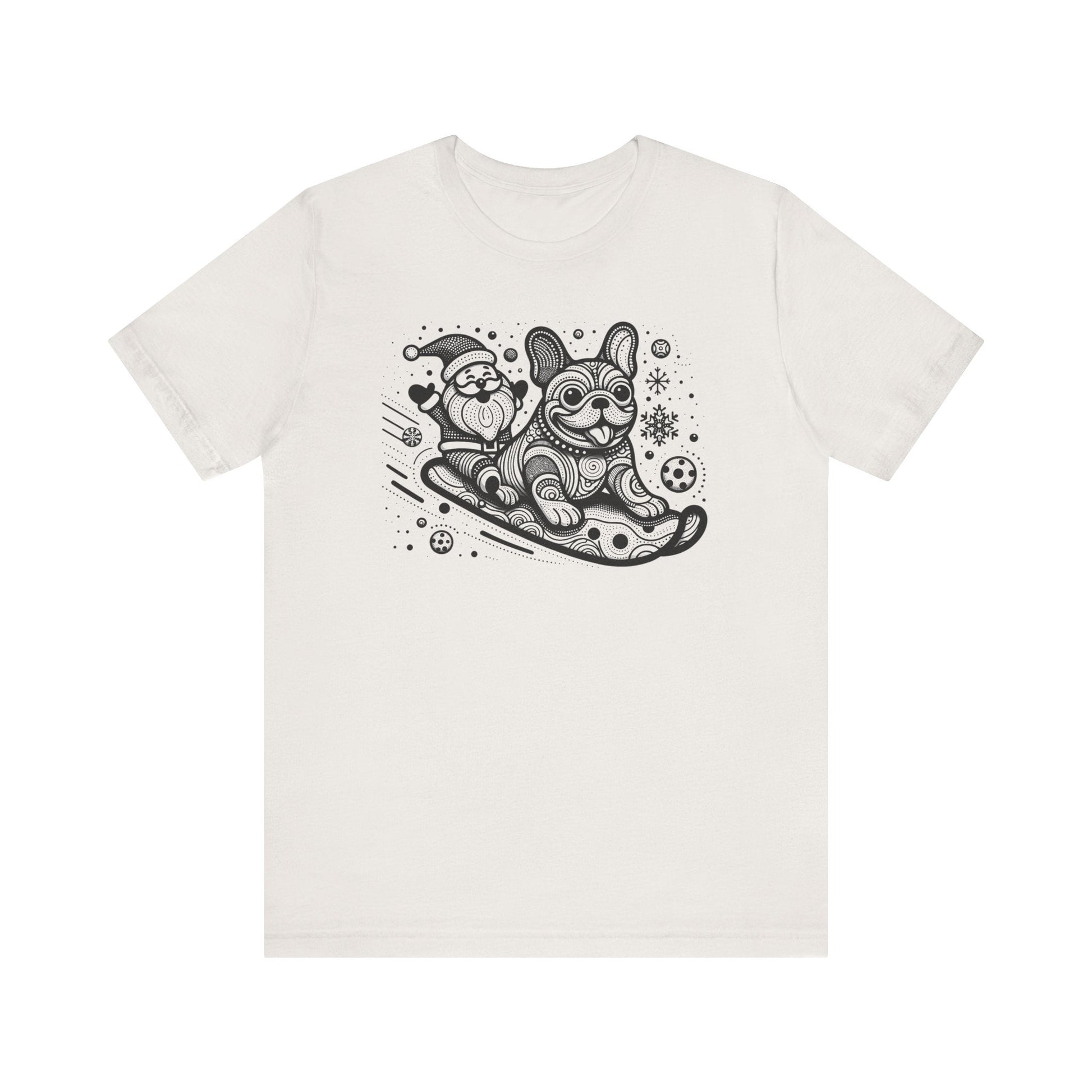Frenchie Sledding with Santa - WhimsyInkWear