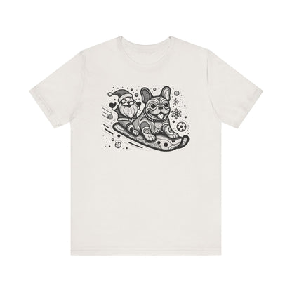 Frenchie Sledding with Santa - WhimsyInkWear