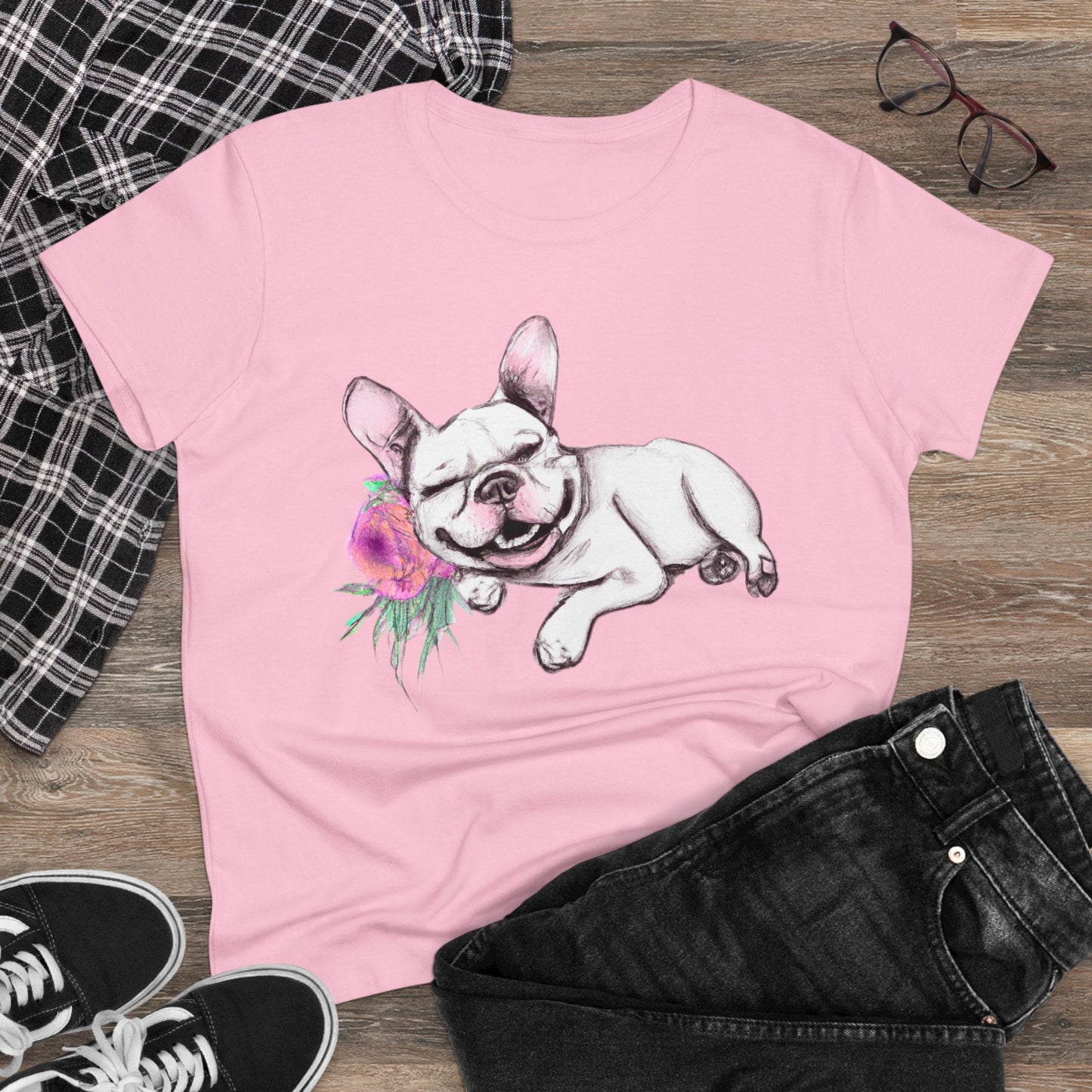Frenchie with a Rose - WhimsyInkWear