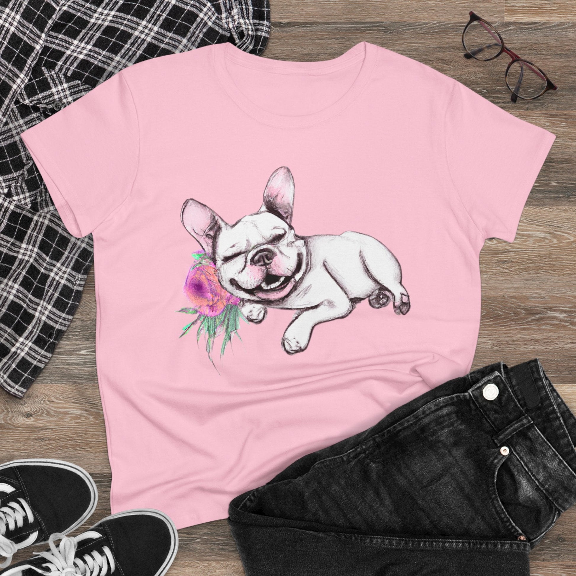 Frenchie with a Rose - WhimsyInkWear