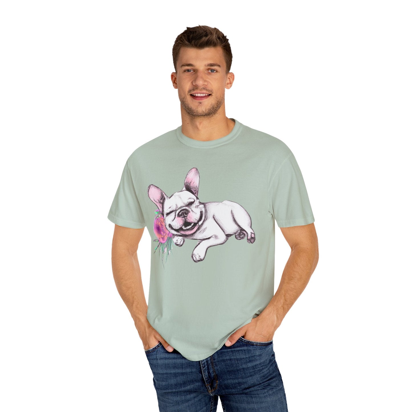 Frenchie with a Rose - WhimsyInkWear