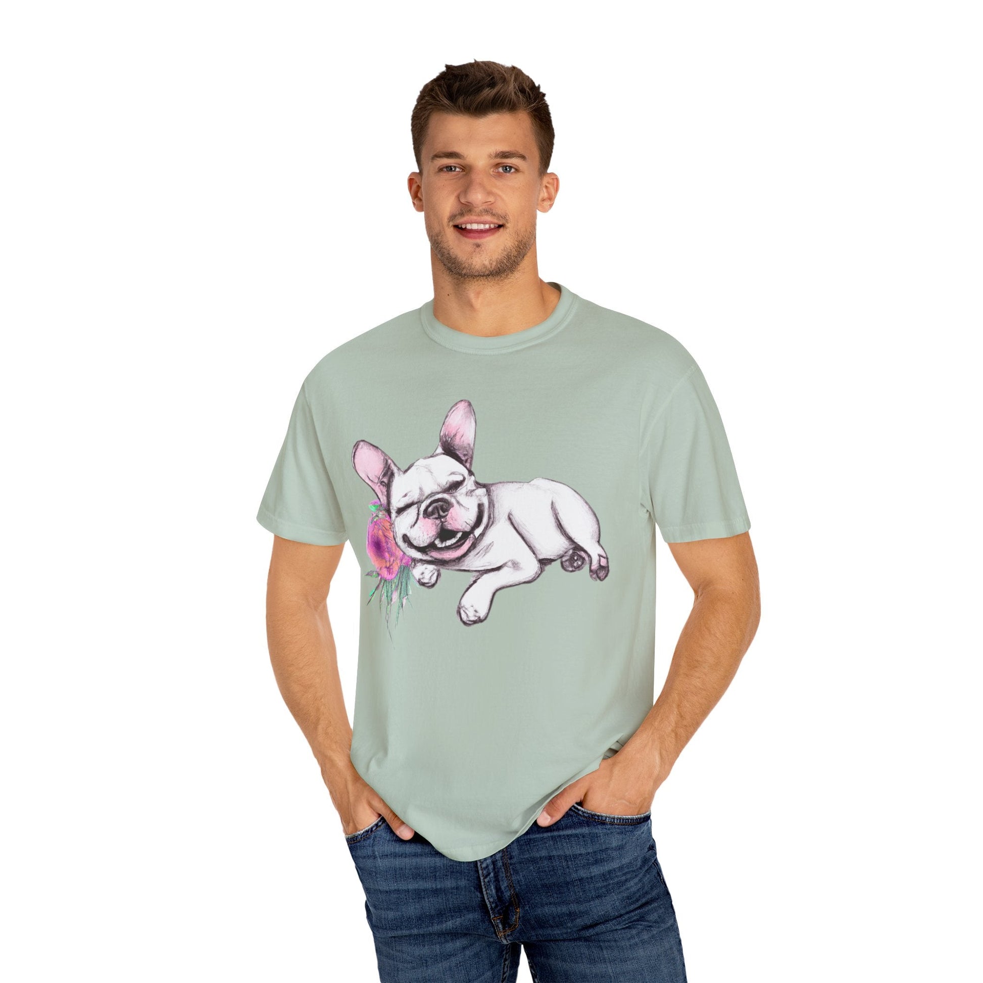 Frenchie with a Rose - WhimsyInkWear