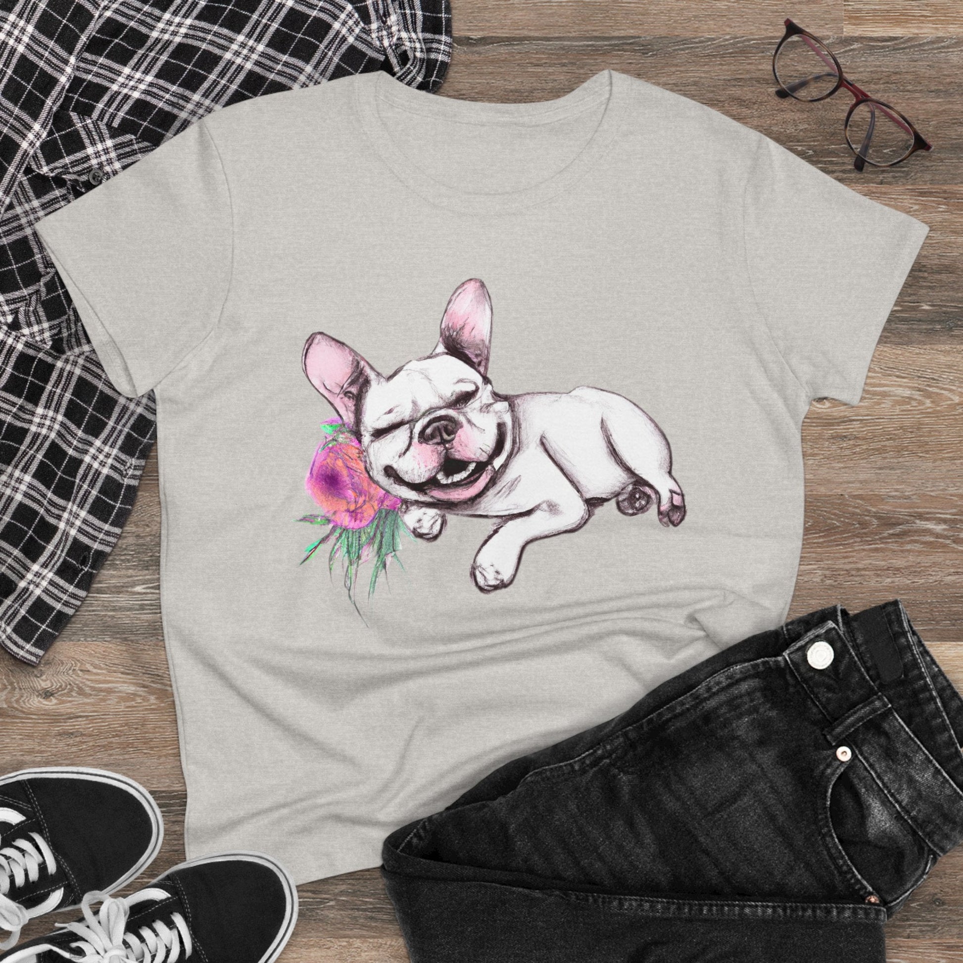 Frenchie with a Rose - WhimsyInkWear