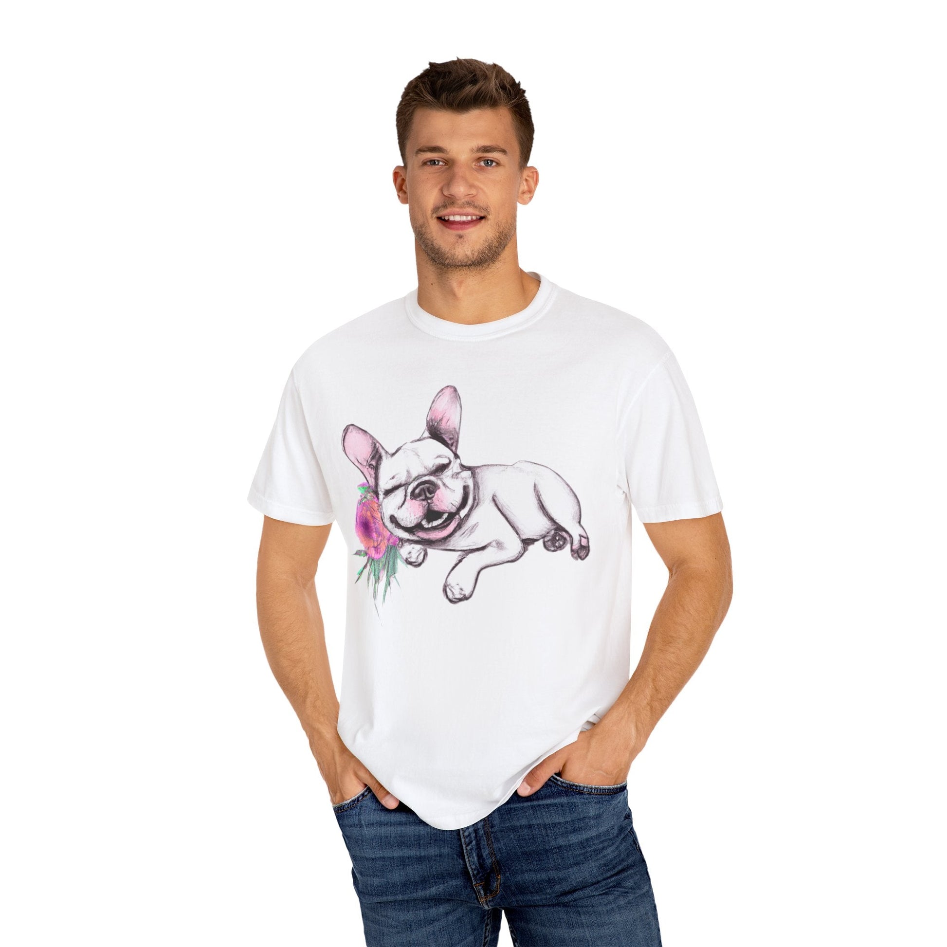 Frenchie with a Rose - WhimsyInkWear