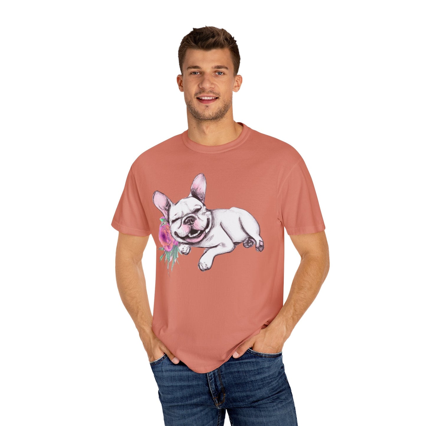 Frenchie with a Rose - WhimsyInkWear