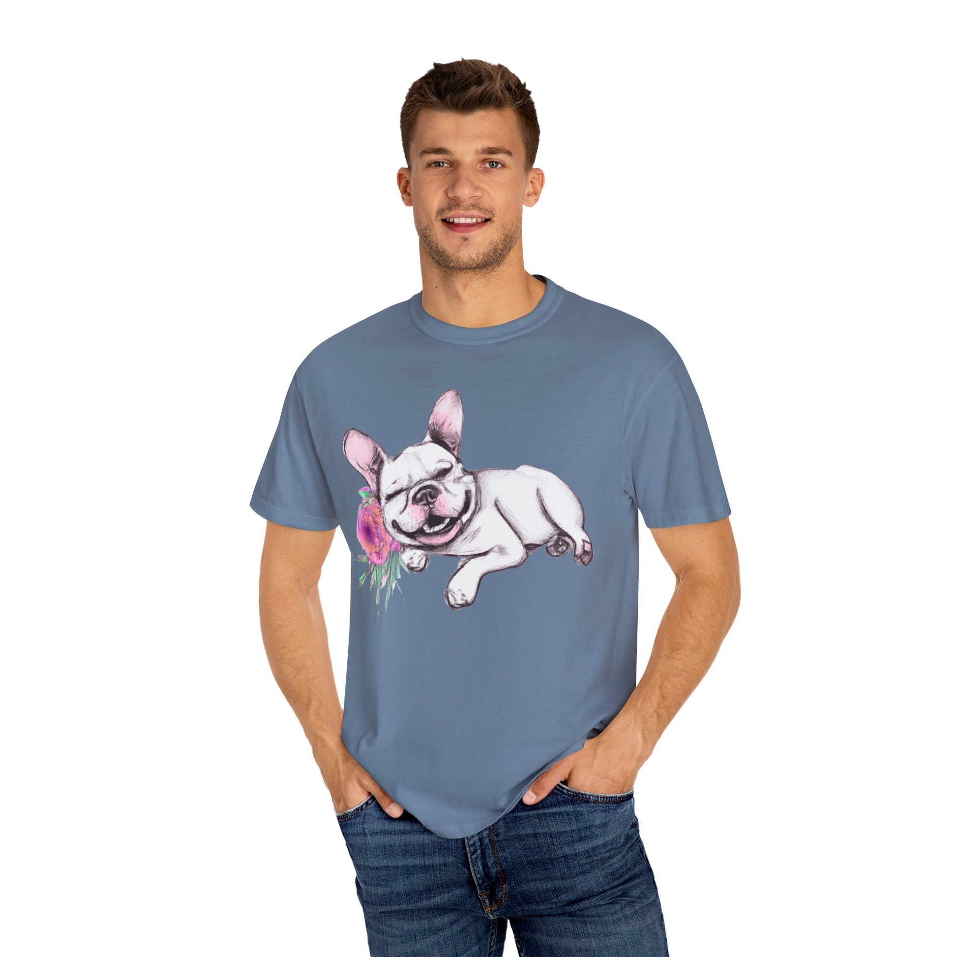 Frenchie with a Rose - WhimsyInkWear