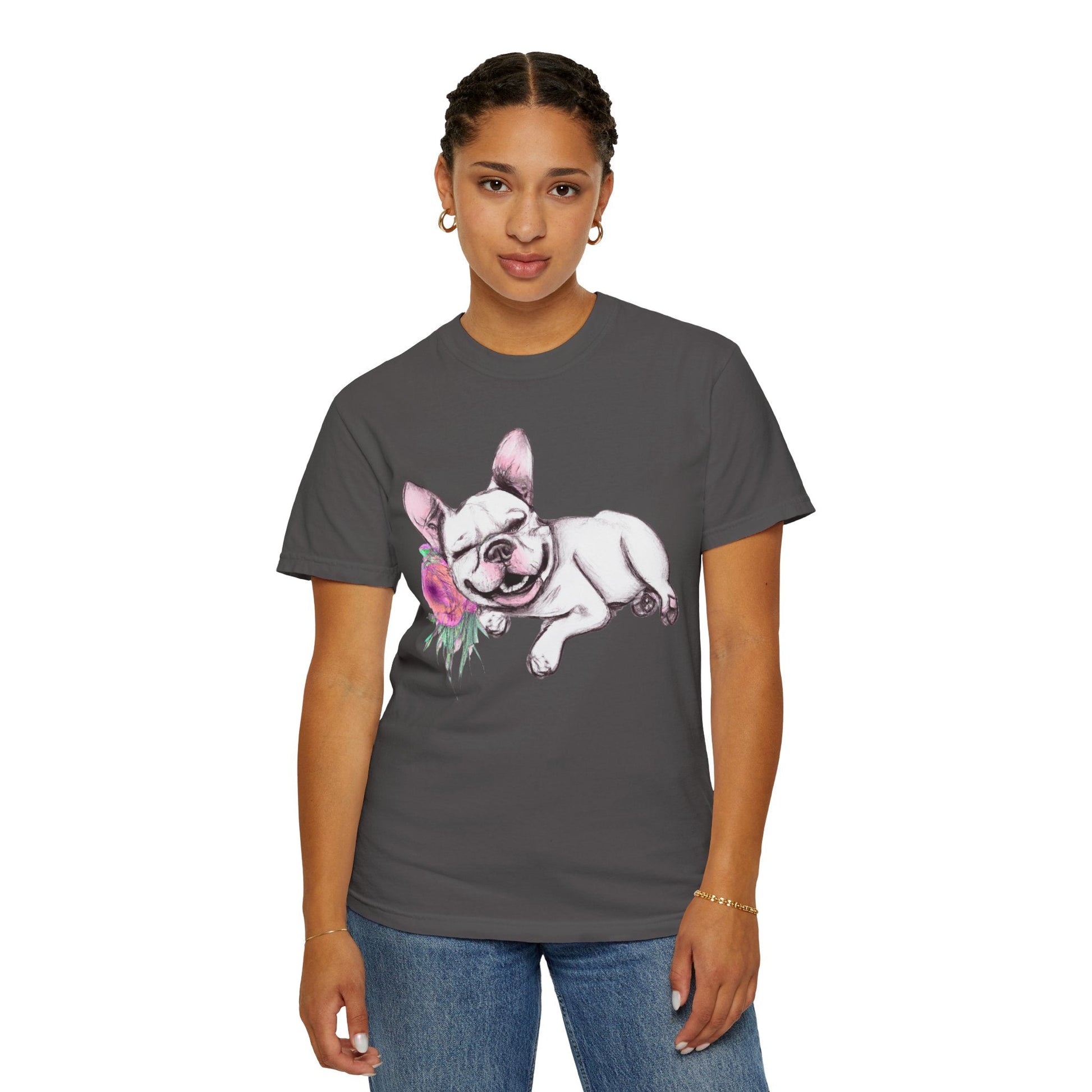 Frenchie with a Rose - WhimsyInkWear