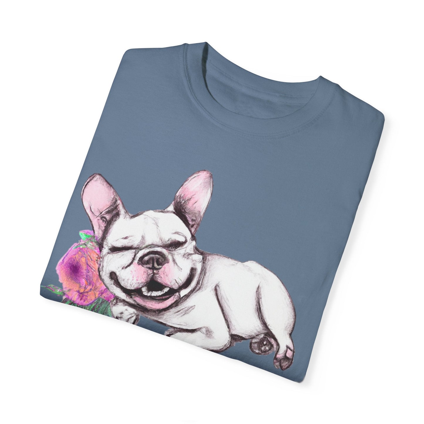 Frenchie with a Rose - WhimsyInkWear