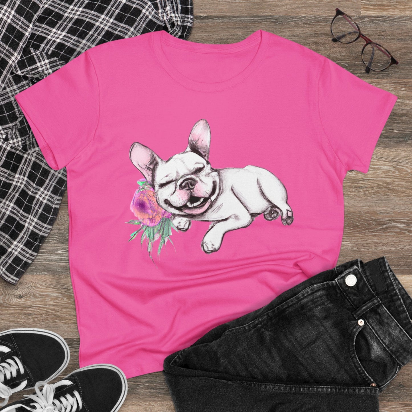 Frenchie with a Rose - WhimsyInkWear
