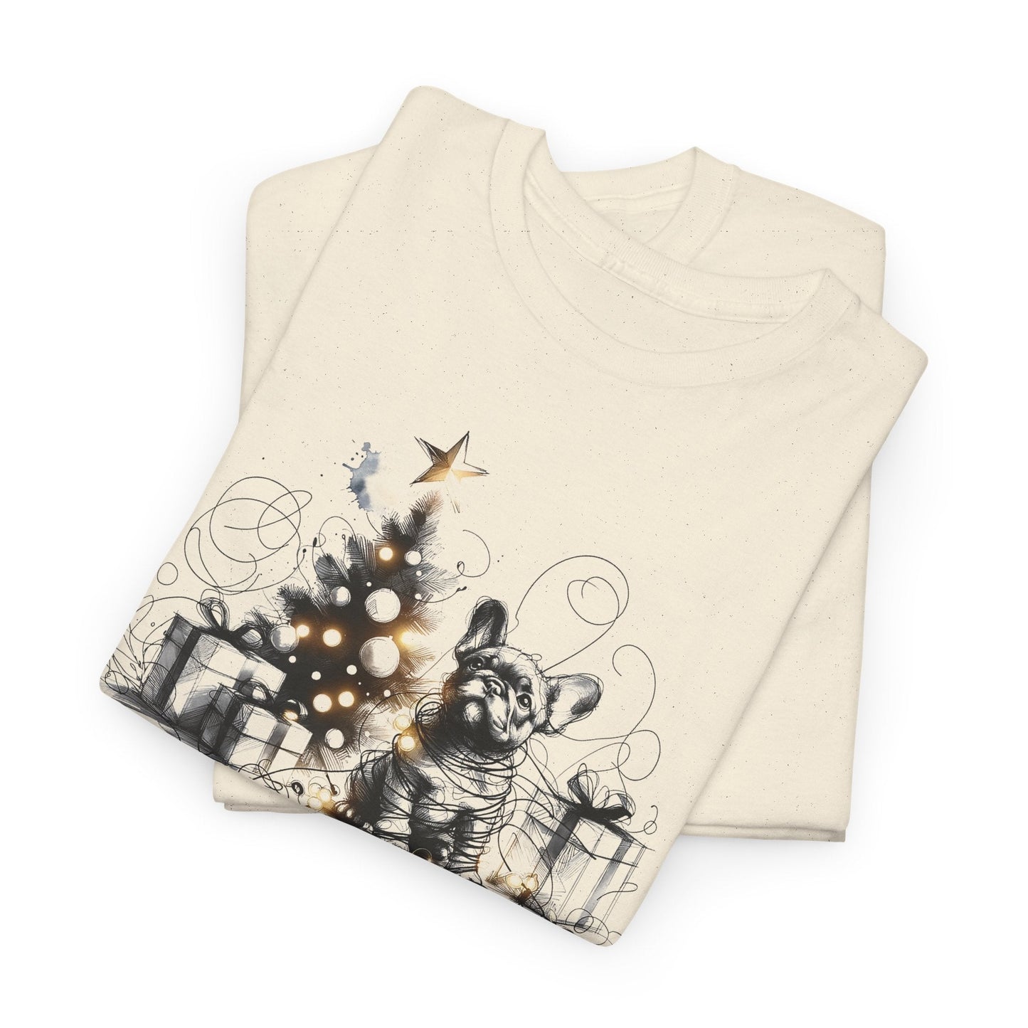 Frenchie with Lighted Tree - WhimsyInkWear