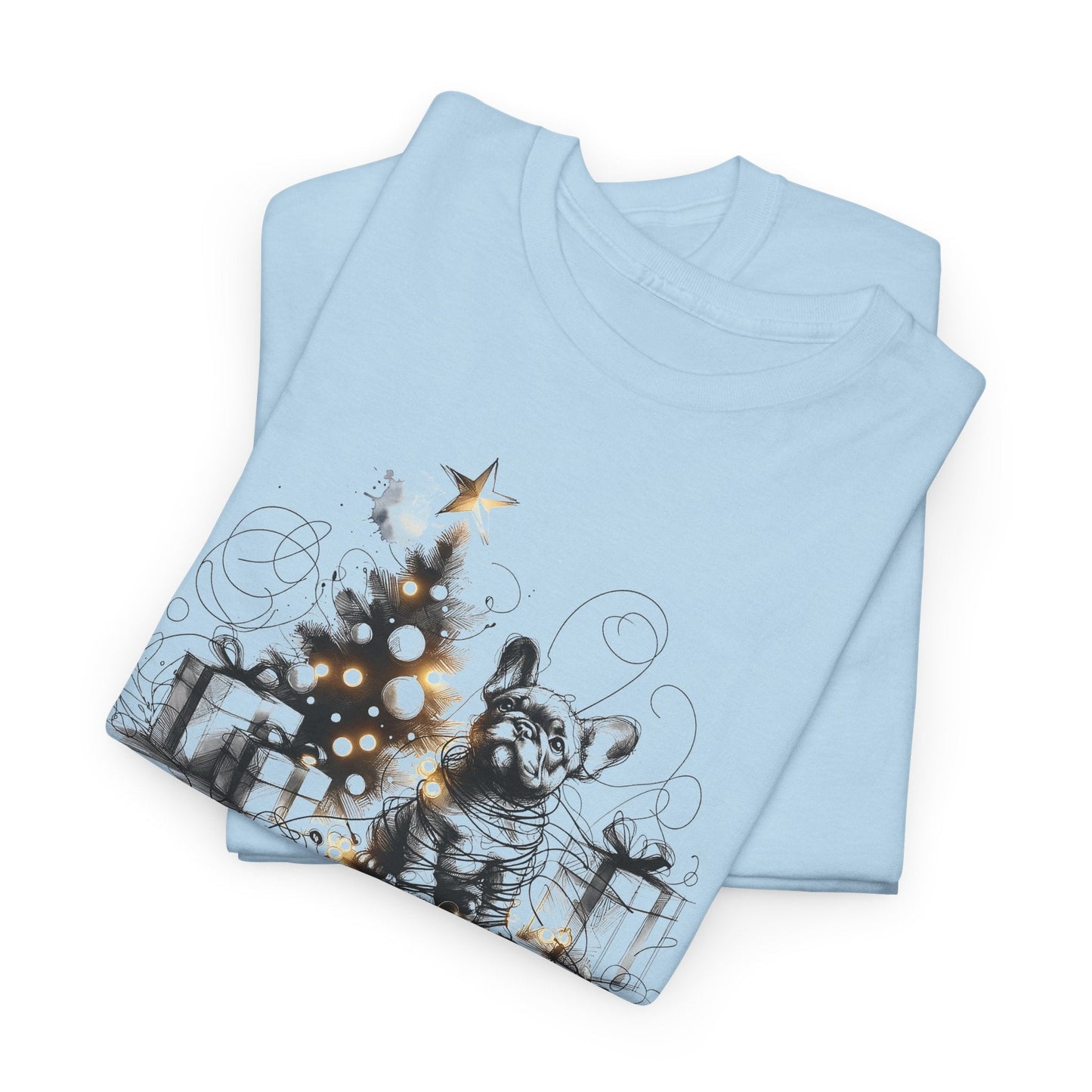 Frenchie with Lighted Tree - WhimsyInkWear