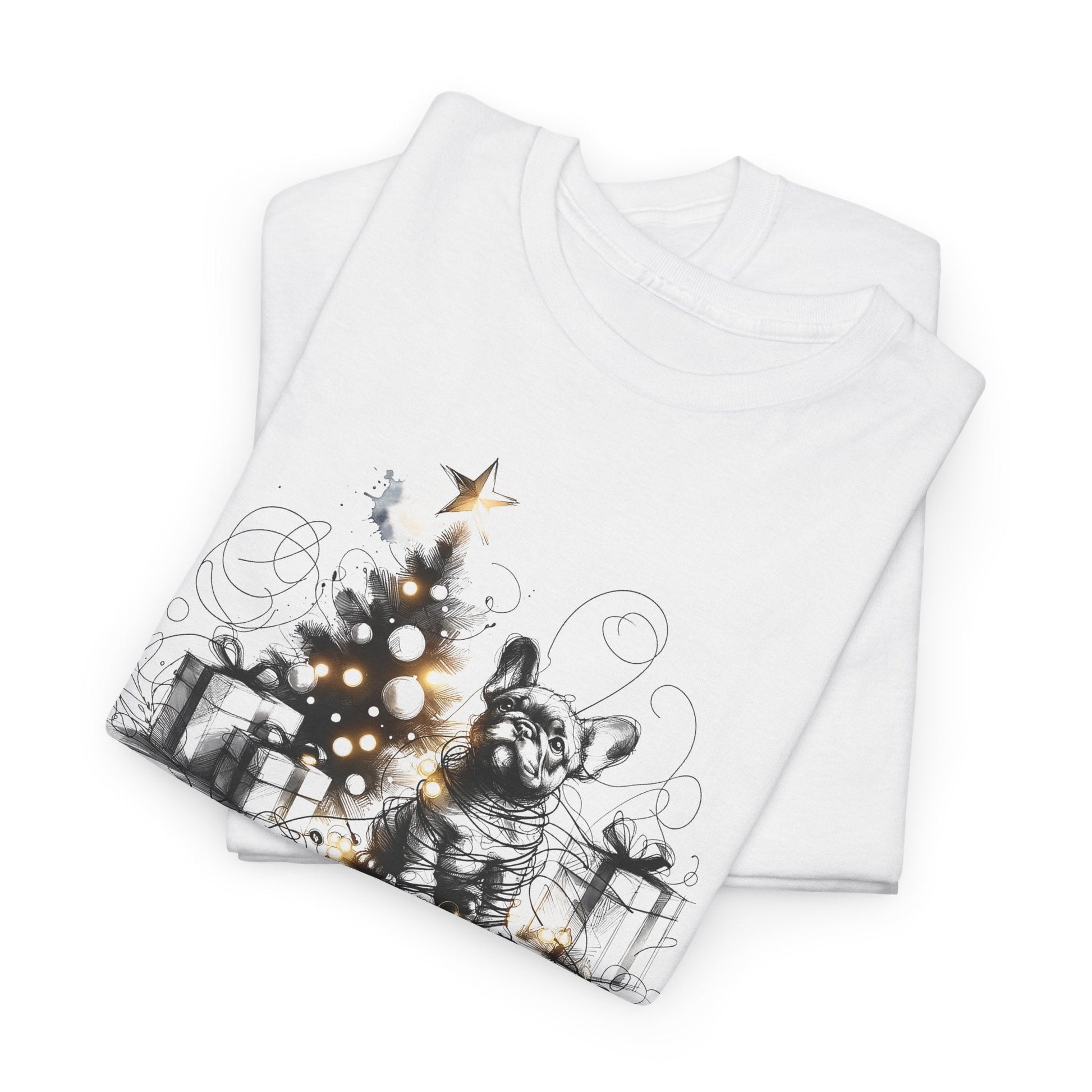 Frenchie with Lighted Tree - WhimsyInkWear