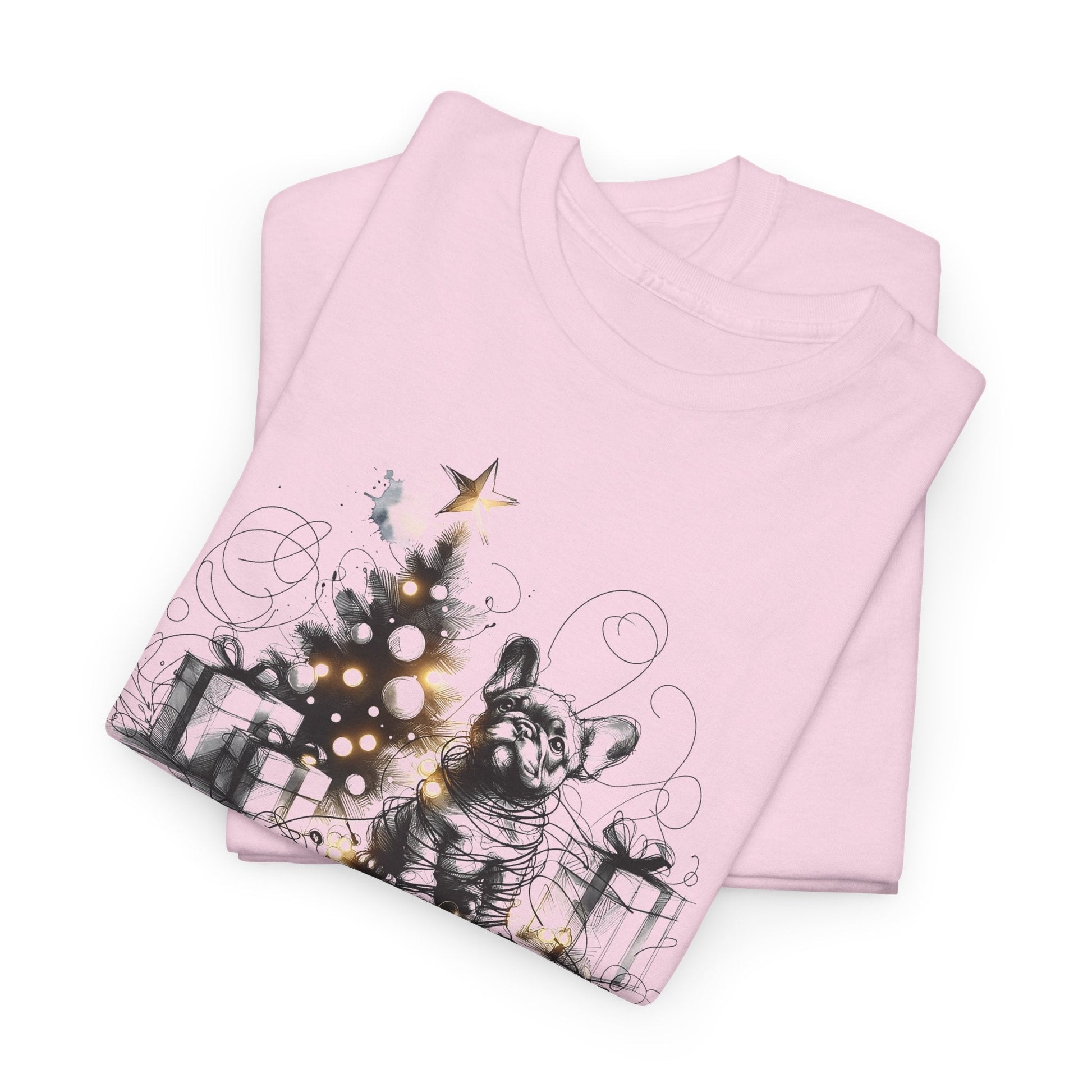 Frenchie with Lighted Tree - WhimsyInkWear