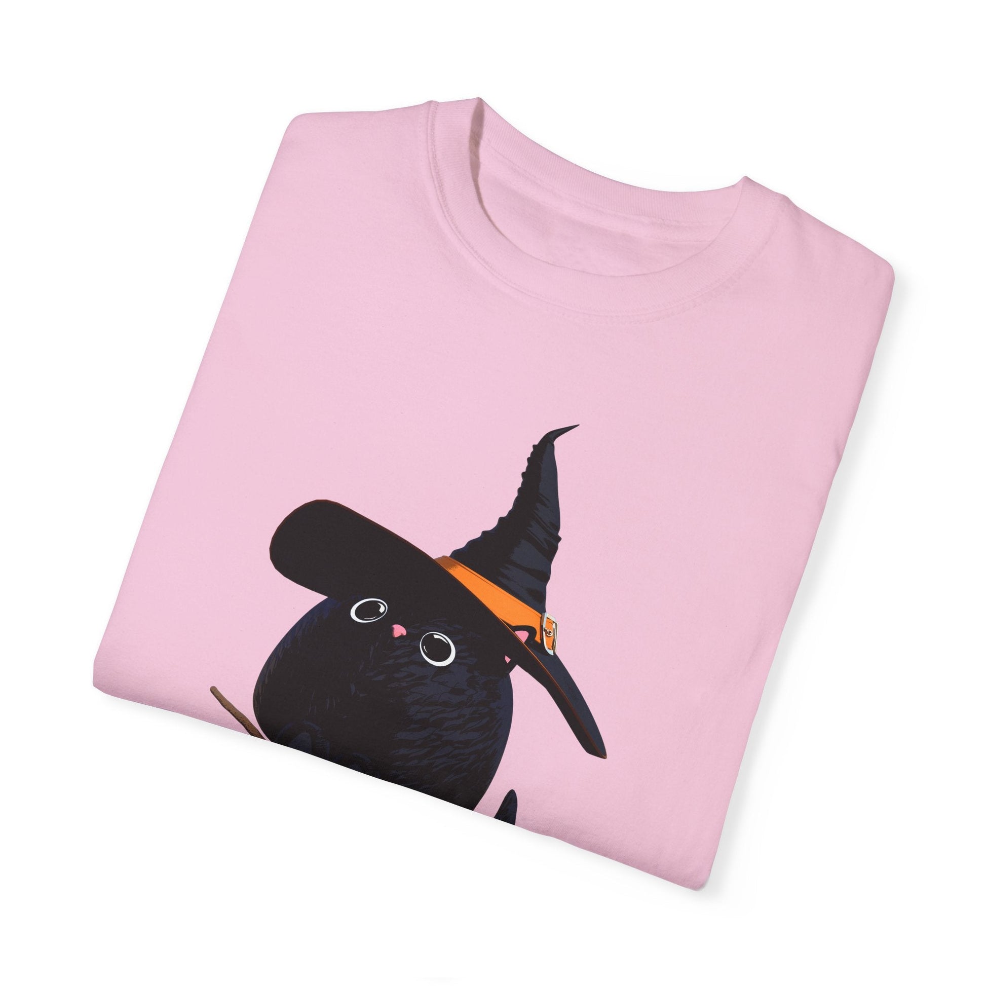Halloween Kitty on a broom! - WhimsyInkWear
