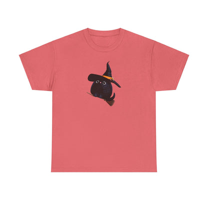 Halloween Kitty on a broom! - WhimsyInkWear
