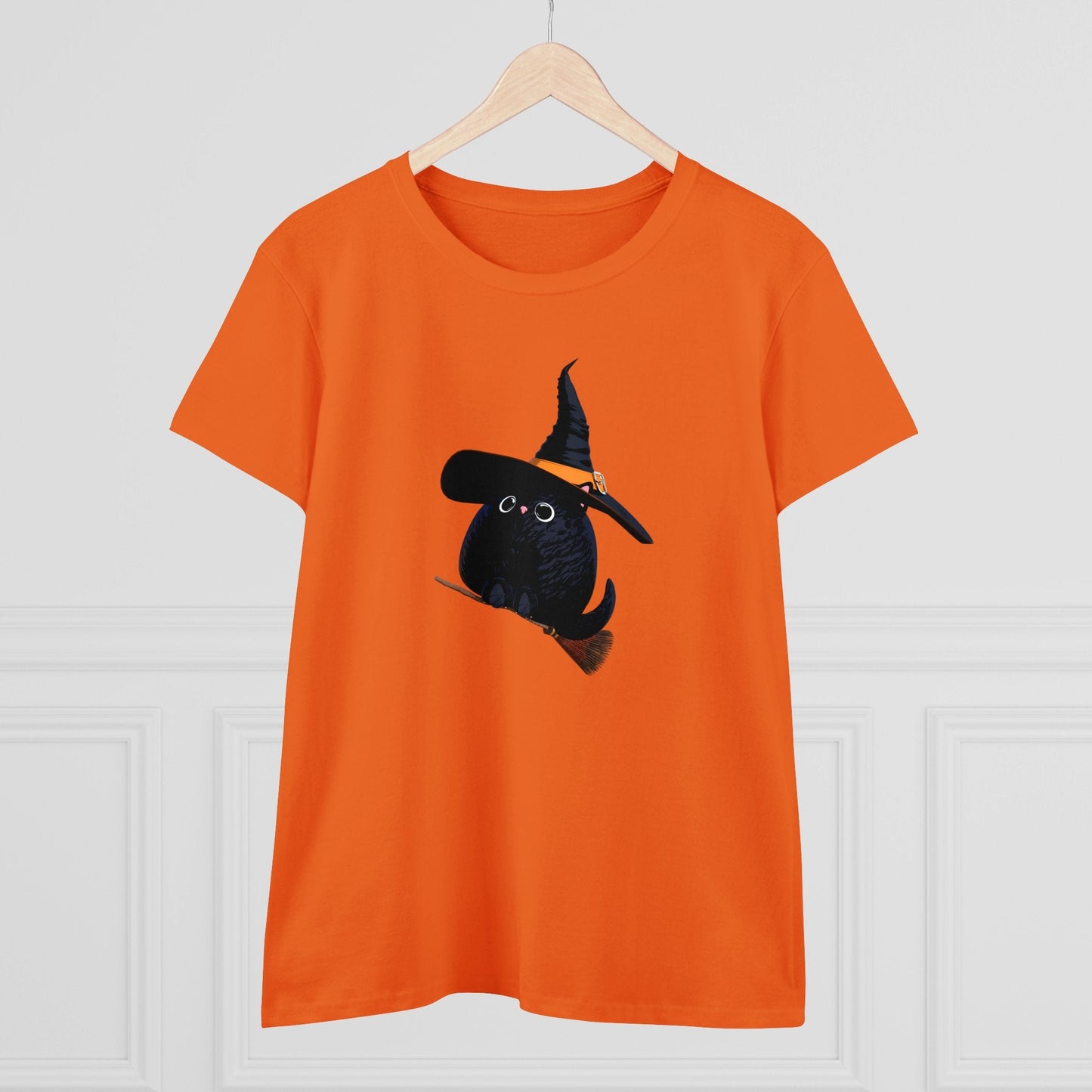 Halloween Kitty on a broom! - WhimsyInkWear