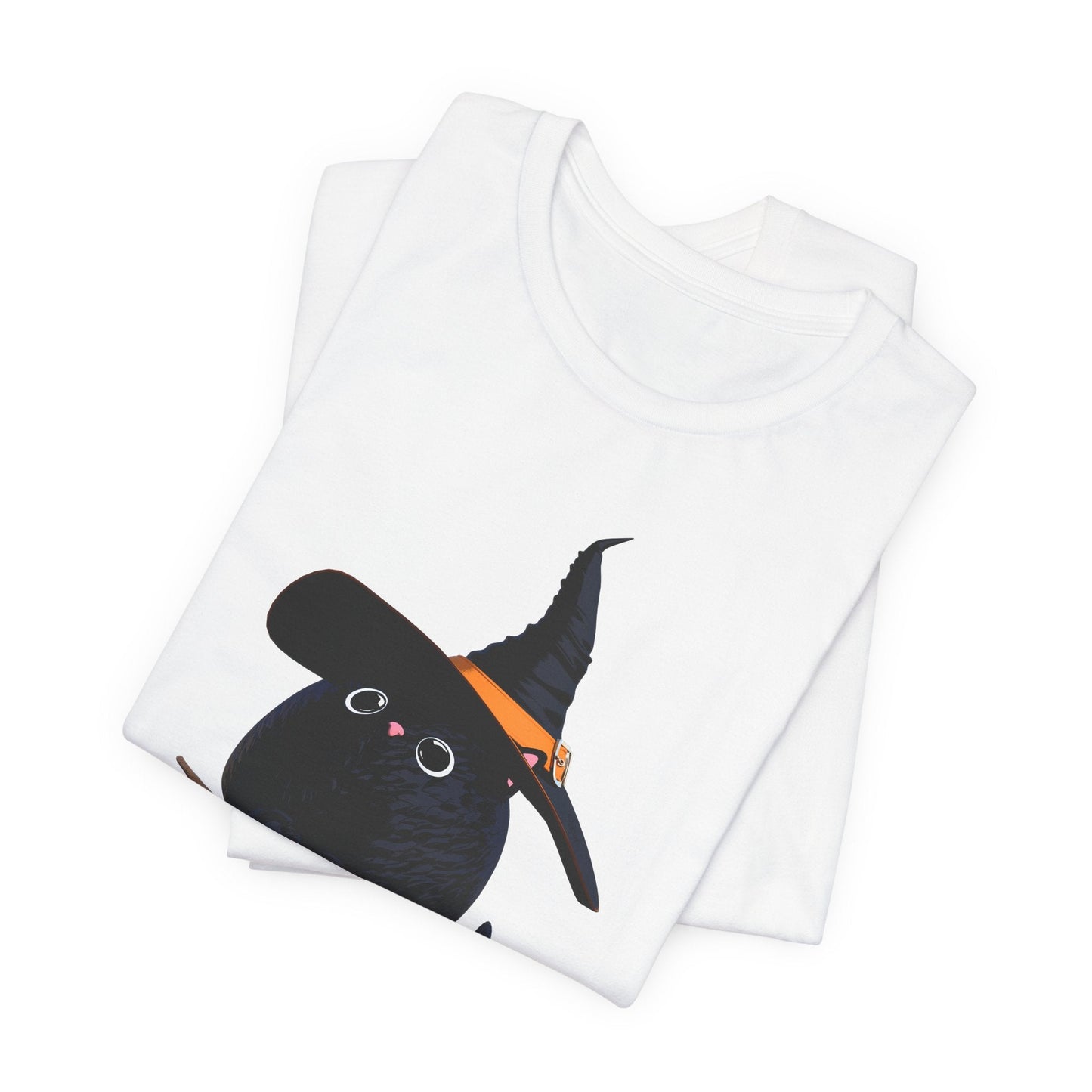 Halloween Kitty on a broom! - WhimsyInkWear