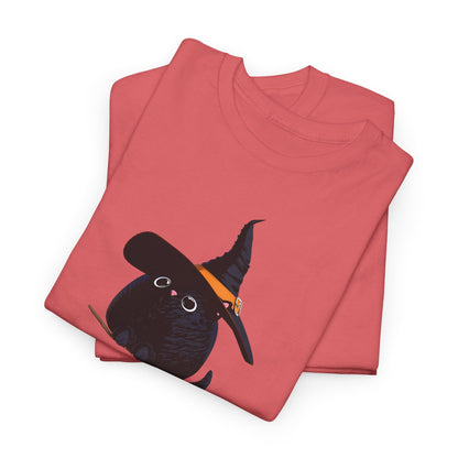 Halloween Kitty on a broom! - WhimsyInkWear