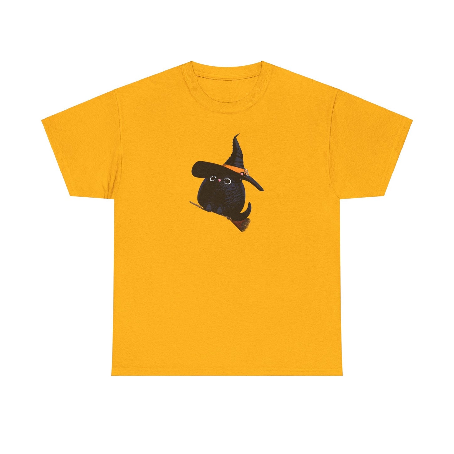 Halloween Kitty on a broom! - WhimsyInkWear