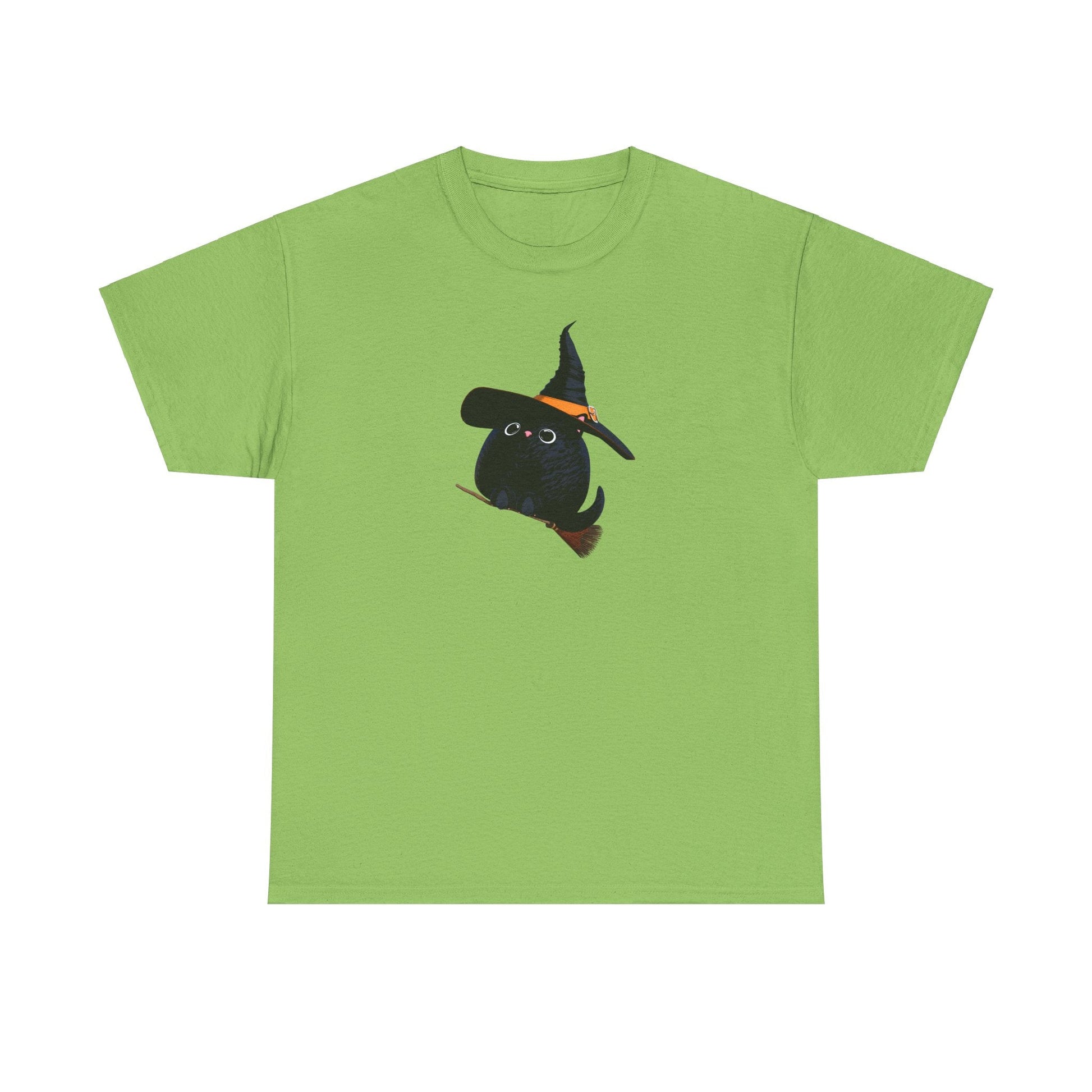 Halloween Kitty on a broom! - WhimsyInkWear