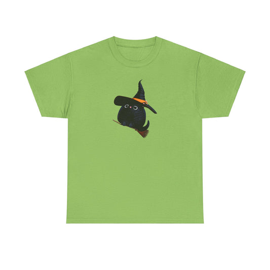 Halloween Kitty on a broom! - WhimsyInkWear