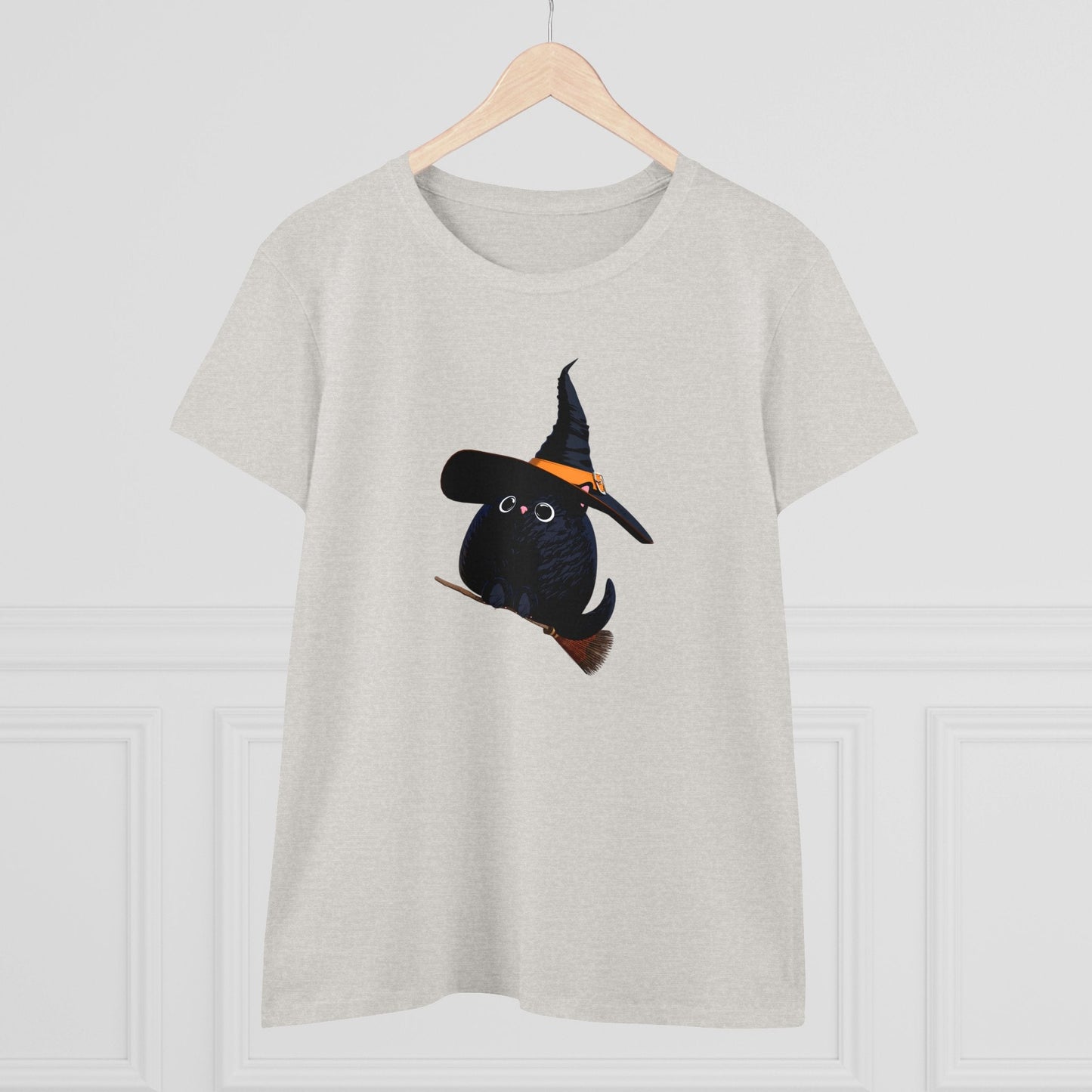 Halloween Kitty on a broom! - WhimsyInkWear